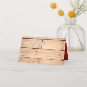 Country Rustic Barn Wood Holiday Place Card