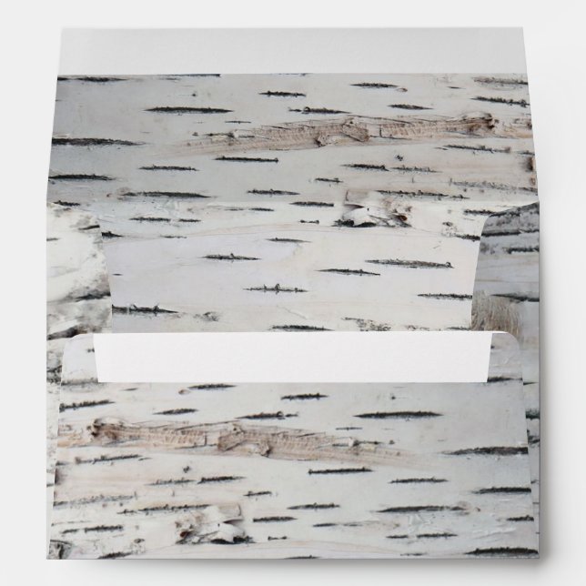 Country Rustic Birch Tree Bark Wedding Envelope (Back (Bottom))