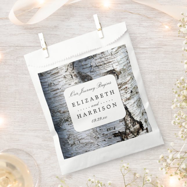 Country Rustic Birch Tree Wedding Favour Bag (Clipped)