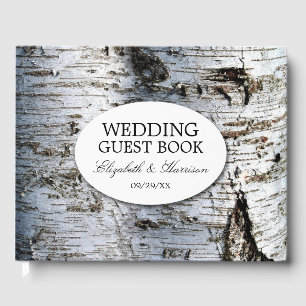 Country Rustic Birch Tree Wedding Guest Book
