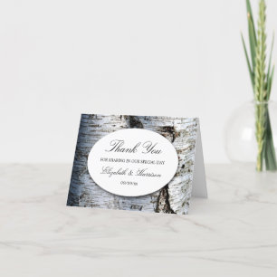 Country Rustic Birch Tree Wedding Thank You Card