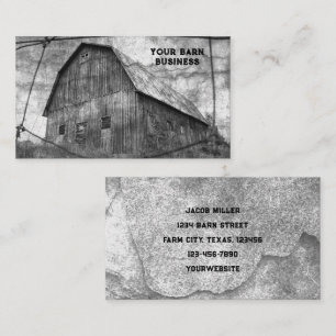 Country Rustic Black And White Barn Vintage Business Card