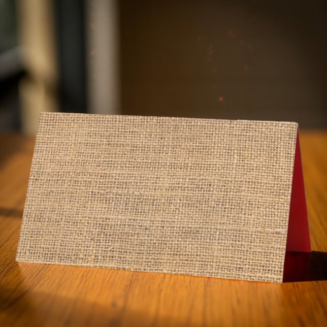Country Rustic Burlap Sack Texture | Holiday Place Card (Creator Uploaded)