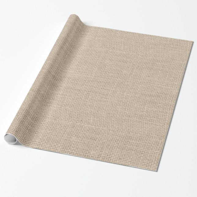 Country Rustic Burlap Wedding Wrapping Paper (Unrolled)