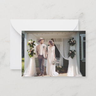 Country Rustic Cottage Wedding Photo Thank you Card