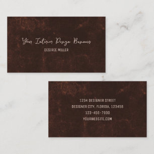 Country Rustic Dark Brown Vintage Grunge Texture Business Card