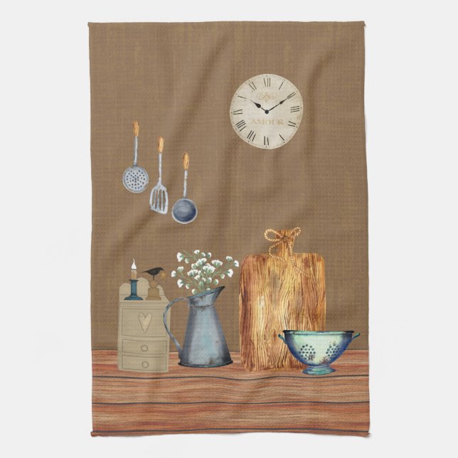 Country Rustic Farmhouse Kitchen Towels (Vertical)