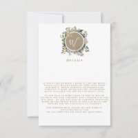 Country Rustic Floral Monogram Wreath Details