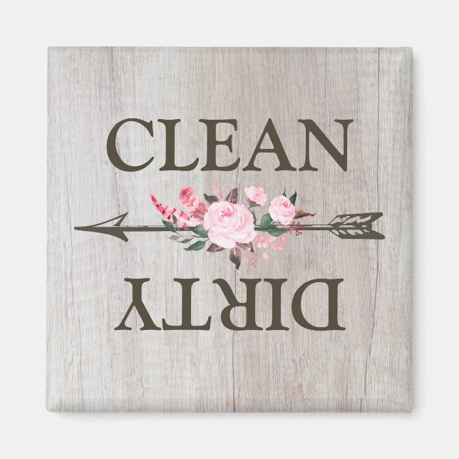 Country Rustic Floral Rose Dishwasher Magnet (Front)