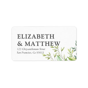 Country Rustic Foliage Wedding Return Label