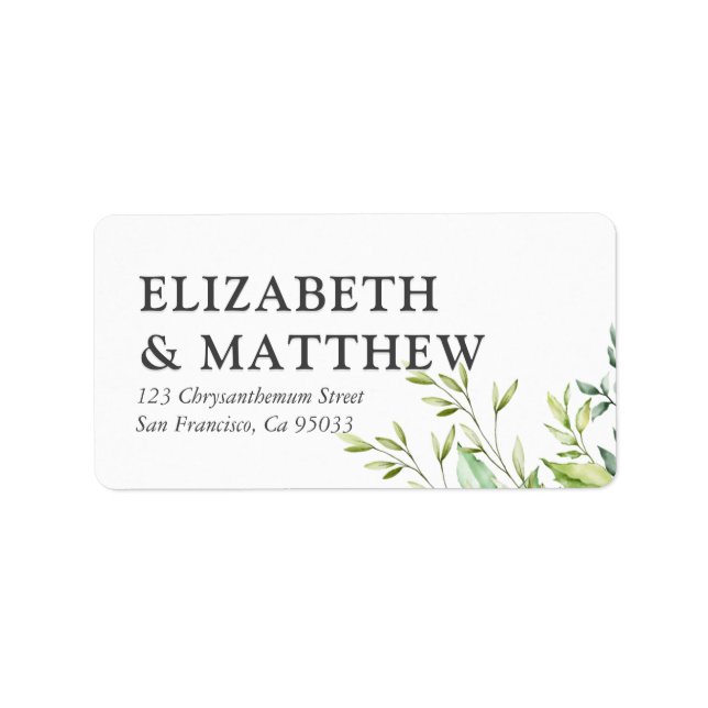 Country Rustic Foliage Wedding Return Label (Front)