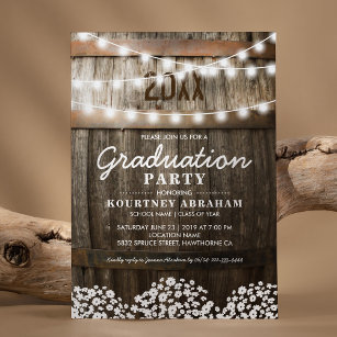 Country Rustic Graduation Party Class of 2024 Invitation