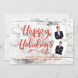 Country Rustic Happy Holidays Holiday Greetings Card
