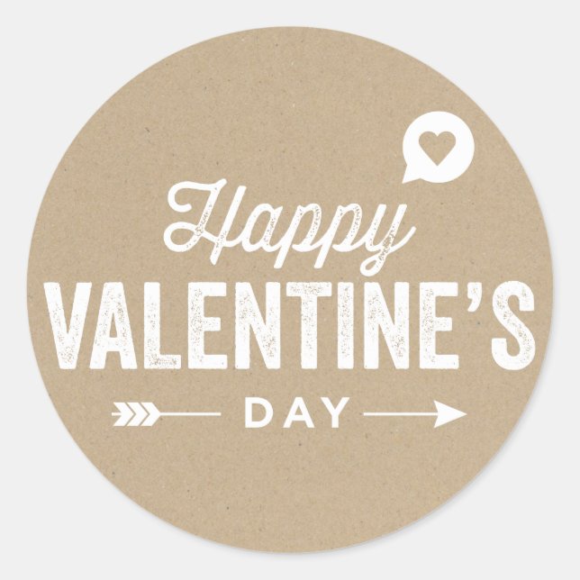 COUNTRY RUSTIC HAPPY VALENTINE'S DAY STICKER (Front)