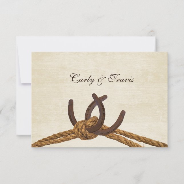 Country Rustic Horseshoes RSVP Card (Front)
