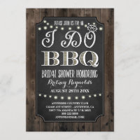 Country Rustic I Do BBQ Bridal Shower Invitations