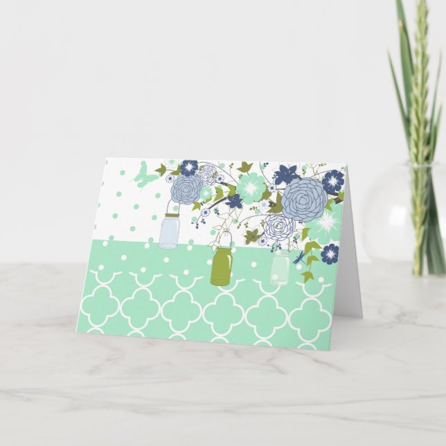 Country Rustic Mason Jar Thank You Card (Front)