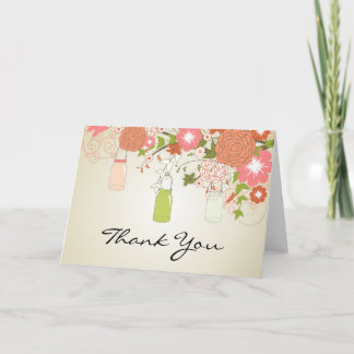 Country Rustic Mason Jar Thank You Card