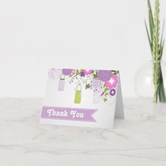 Country Rustic Mason Jar Thank You Card