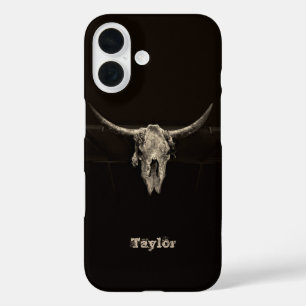 Country Rustic Old Vintage Antique Sepia Skull iPhone 16 Case