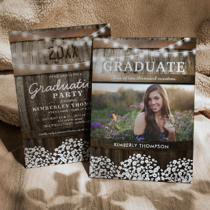 Country Rustic Photo 2025 Graduation Party Invitation