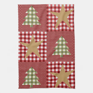 Country Rustic Primitive Christmas Tea Towel
