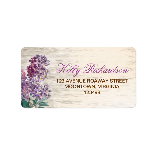 country rustic purple lilacs address labels (Front)