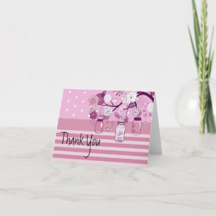 Country Rustic Purple Mason Jar Thank You Card