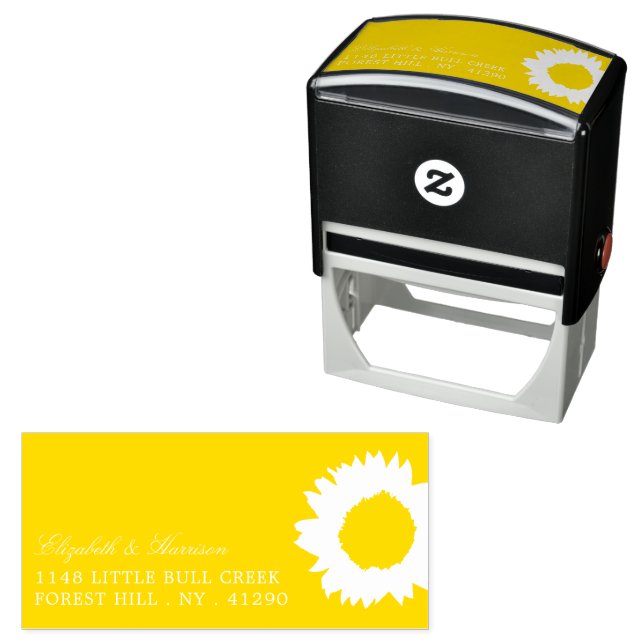 Country Rustic Sunflower Self-inking Stamp (In Situ)