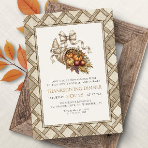 Country Rustic Thanksgiving Dinner Invitation