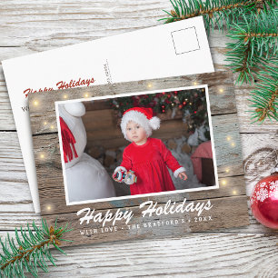 Country Rustic Wood Lights Photo Postcard