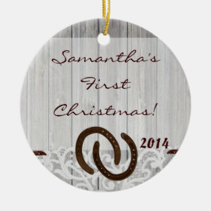 Country Rustic Wood Personalised Name Ornament