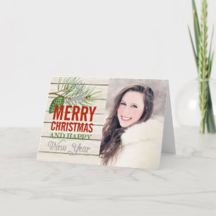 Country Rustic Wood Photo Christmas Card