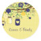 Country Rustic Yellow Maize and Blue Mason Sticker