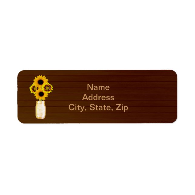 Country Rustic Yellow Mason Jar Address Labels (Front)