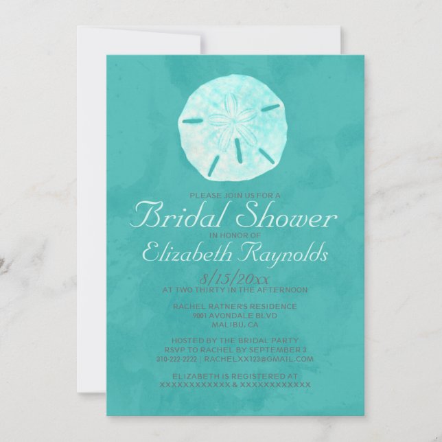 Country Sand Dollar Bridal Shower Invitations (Front)