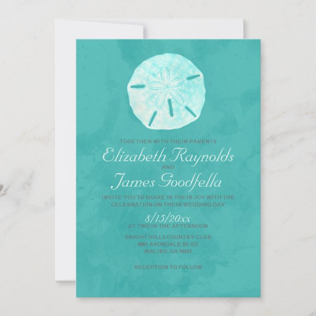 Country Sand Dollar Wedding Invitations (Front)