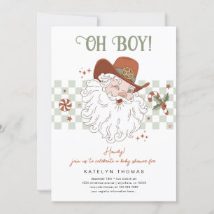 Country Santa Christmas Baby Shower  Invitation