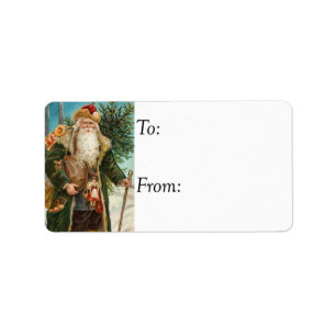 Country Santa Vintage Gift Tag