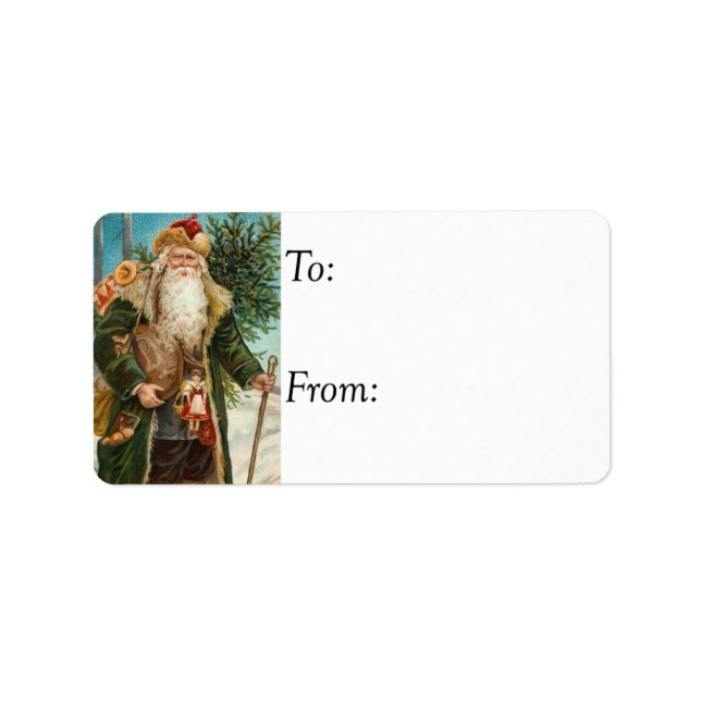Country Santa Vintage Gift Tag (Front)