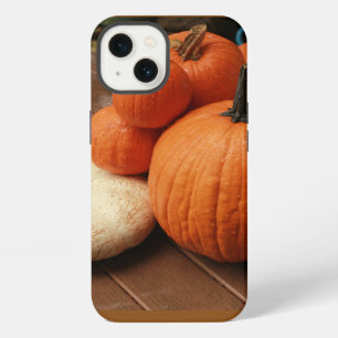 country scene closeup pumpkins orange and white Ha iPhone Case