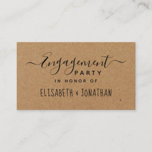 Country Script, Kraft Engagement Party Invitation