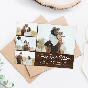 Country Side Rustic Wedding Save The Date Card