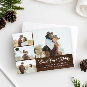 Country Side Rustic Wedding Save The Date Card
