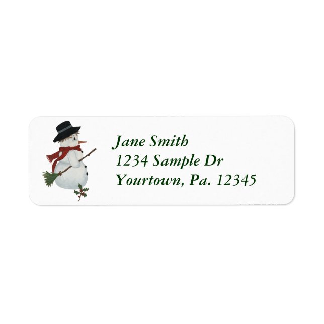 Country Snowman Address Label Return Address Label (Front)