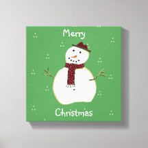 Country Snowman Canvas Print