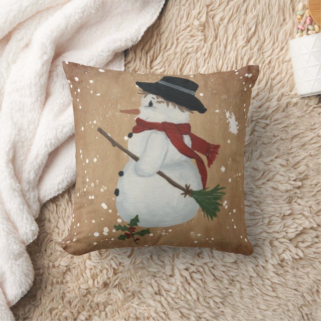 Country Snowman Pillow (Blanket)