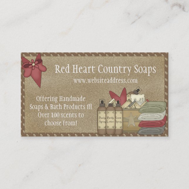 Country Soaps & Bath Products D2 Business Cards (Front)