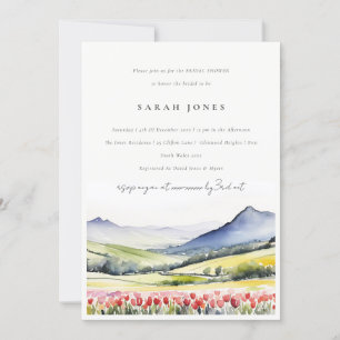 Country Spring Floral Landscape Bridal Shower Invitation