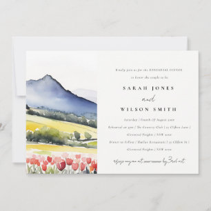 Country Spring Floral Landscape Rehearsal Dinner Invitation